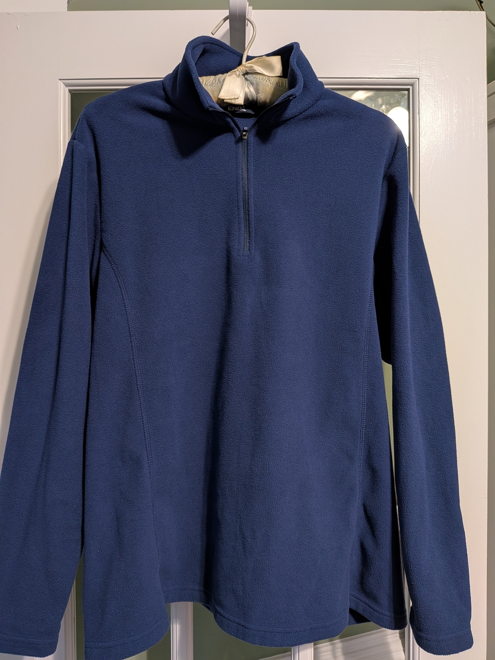 Lands' End Like New Women's Navy Quarter-Zip Fleece Pullover Size XL